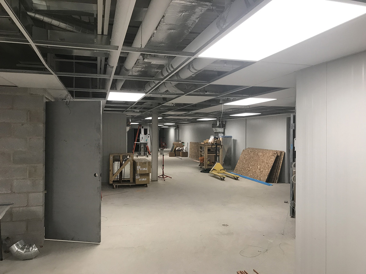 Lighting installation inside the AB Labs commercial facility