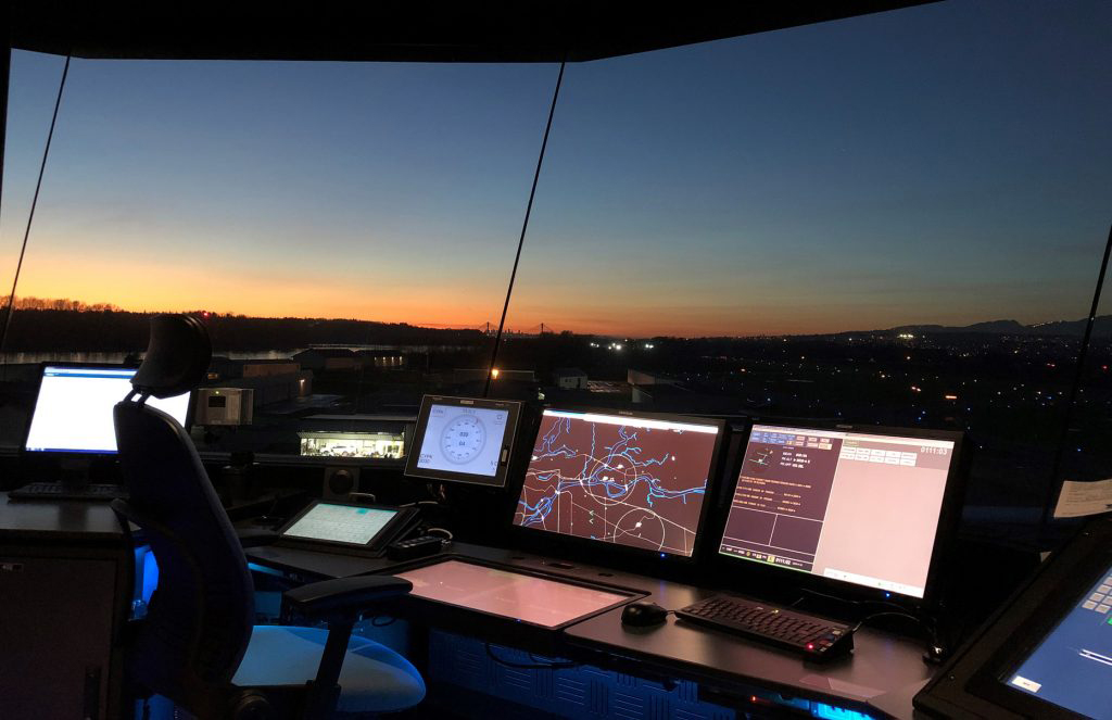 Pitt Meadows airport control tower interior